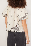 Sea Tops Kingsley Embroidery Tie Front Top in Cream Kingsley Embroidery Tie Front Top in Cream