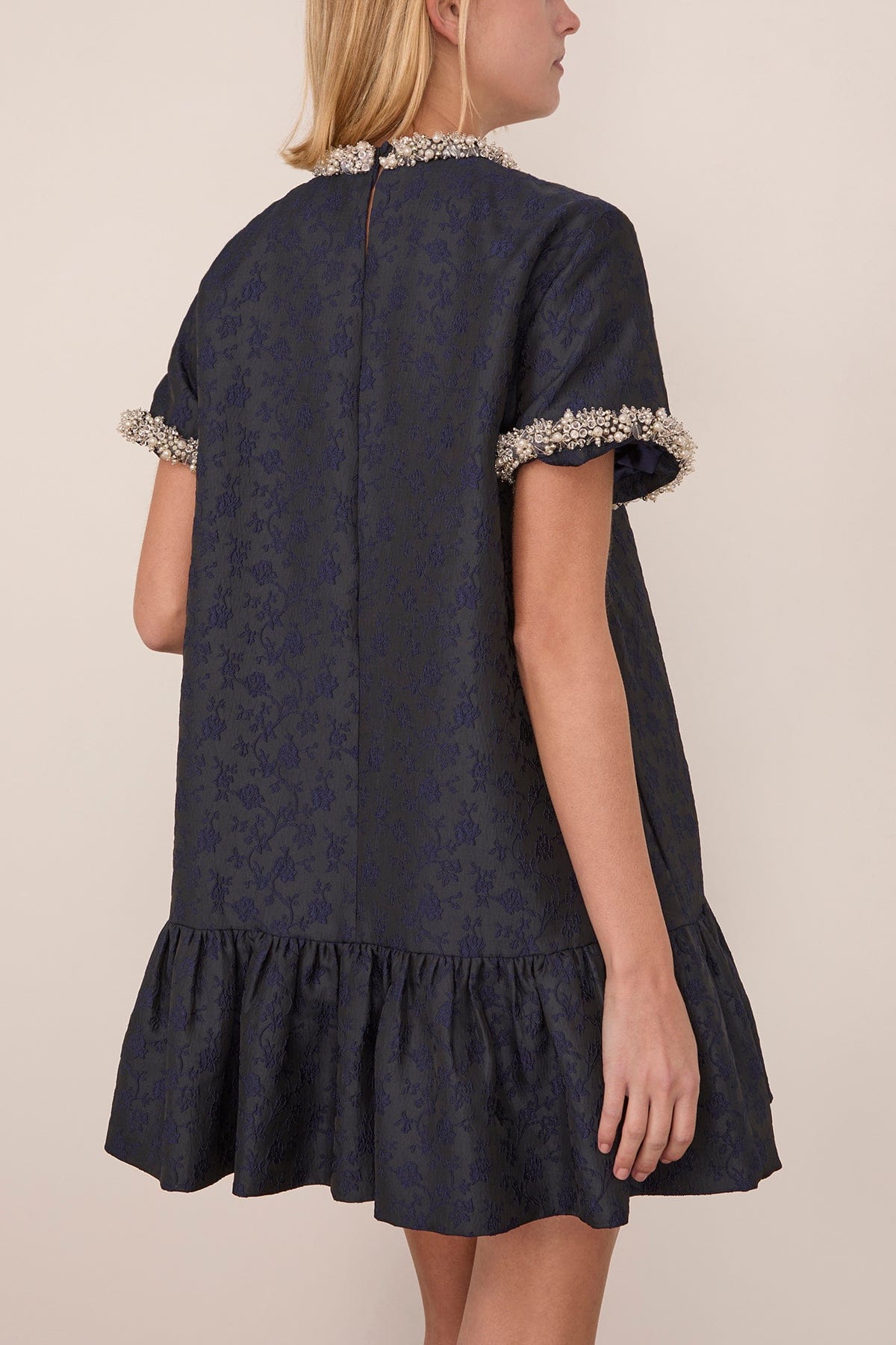 Simkhai Alison Short Sleeve Mini Dress in Midnight