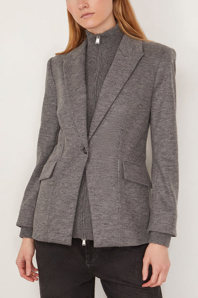 Simkhai Jackets Auden Knit Combo Blazer in Warm Gray Simkhai Auden Knit Combo Blazer in Warm Gray