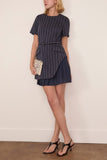 Simkhai Blakely Short Sleeve Mini Dress in Midnight Stripe