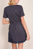 Simkhai Blakely Short Sleeve Mini Dress in Midnight Stripe
