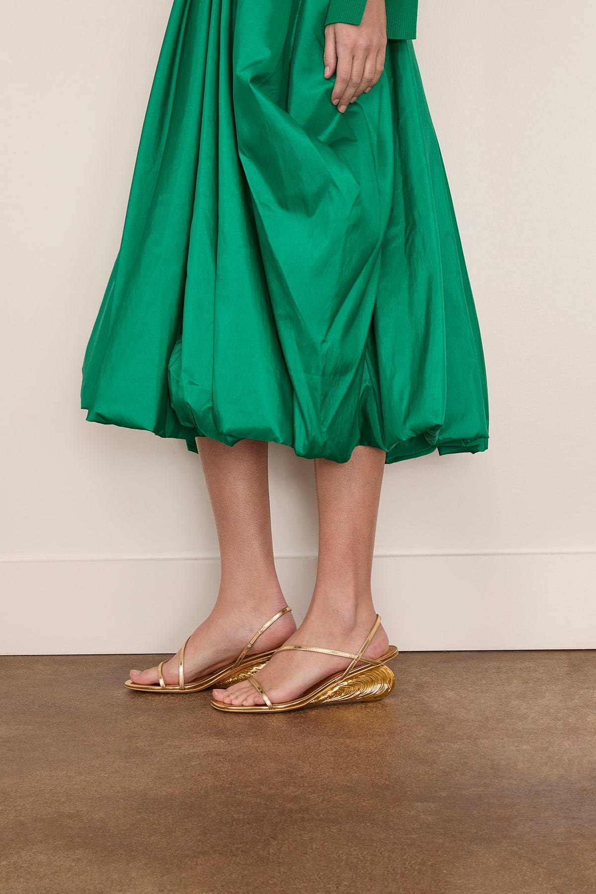 Simkhai Bridget Oyster Shell Wedge Sandal in Gold