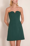 Simkhai Devin Bustier Mini Dress in Emerald