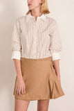 Simkhai Frankie Mini Combo Shirt Dress in Sand Stripe Multi