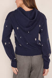 Simkhai Karmen Embellished Hooded Top in Midnight