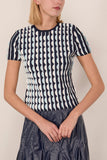 Simkhai Kendra Short Sleeve Top in Sky Multi