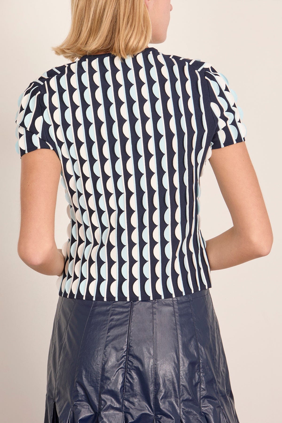 Simkhai Kendra Short Sleeve Top in Sky Multi