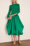 Simkhai Kenlie Long Sleeve Mock Neck Midi Dress in Kelly Green