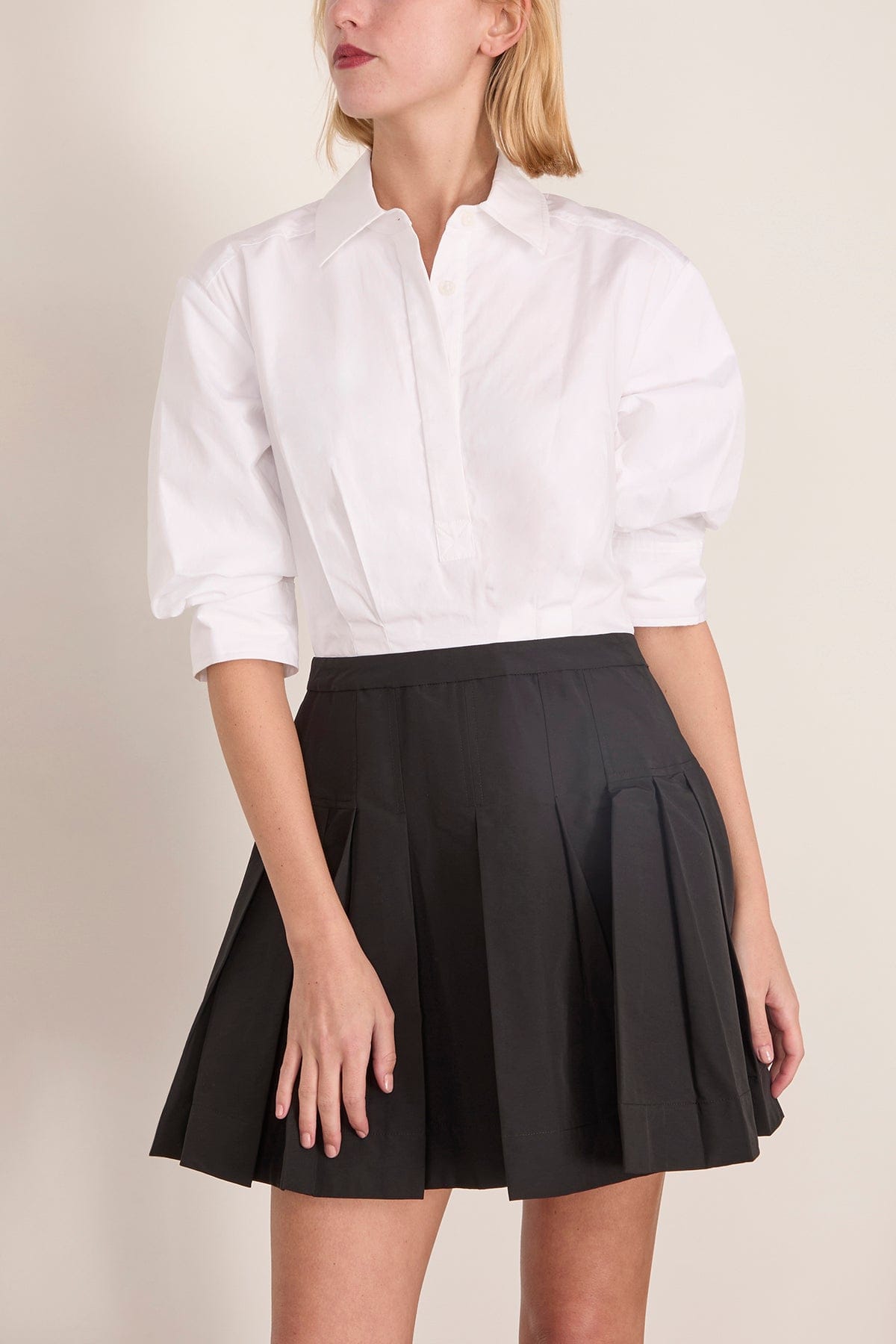 Simkhai Sinclair Short Sleeve Combo Mini Dress in White Multi