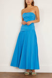 Simkhai Arie Strapless Bustier Midi Dress in Oasis Blue