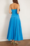 Simkhai Arie Strapless Bustier Midi Dress in Oasis Blue