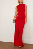 Simkhai Blaine Sleeveless Gown in Crimson