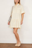 Simkhai Casual Dresses Cris Short Sleeve Shirt Dress in Buttercream Stripe Simkhai Cris Short Sleeve Shirt Dress in Buttercream Stripe