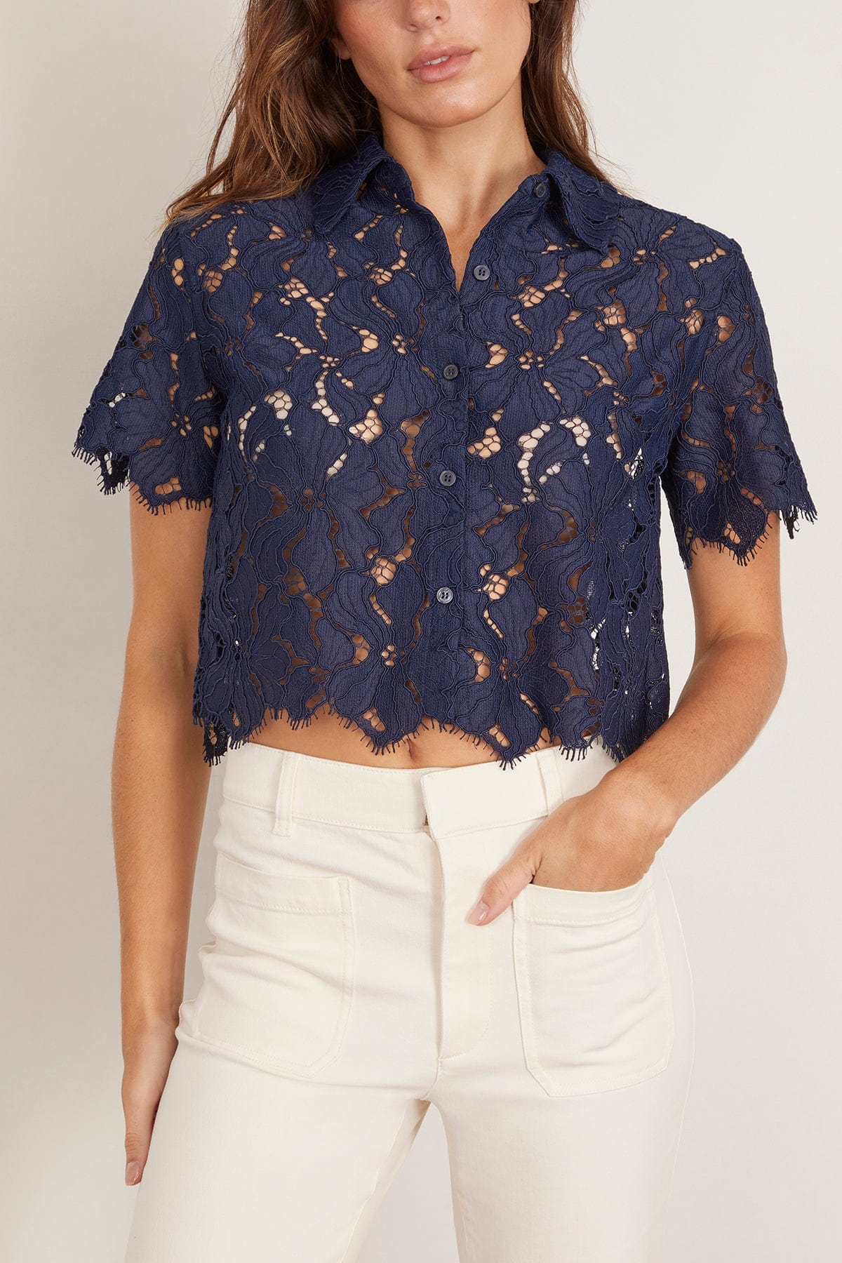 Simkhai Marjorie Camp Shirt in Midnight
