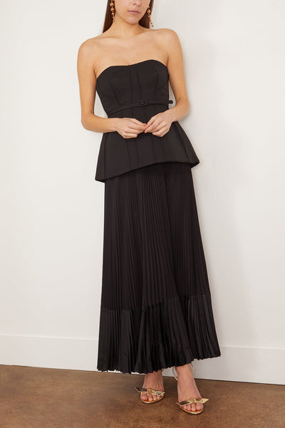 Simkhai Dresses Prisca Belted Bustier Tea Length Dress in Black Prisca Belted Bustier Tea Length Dress in Black