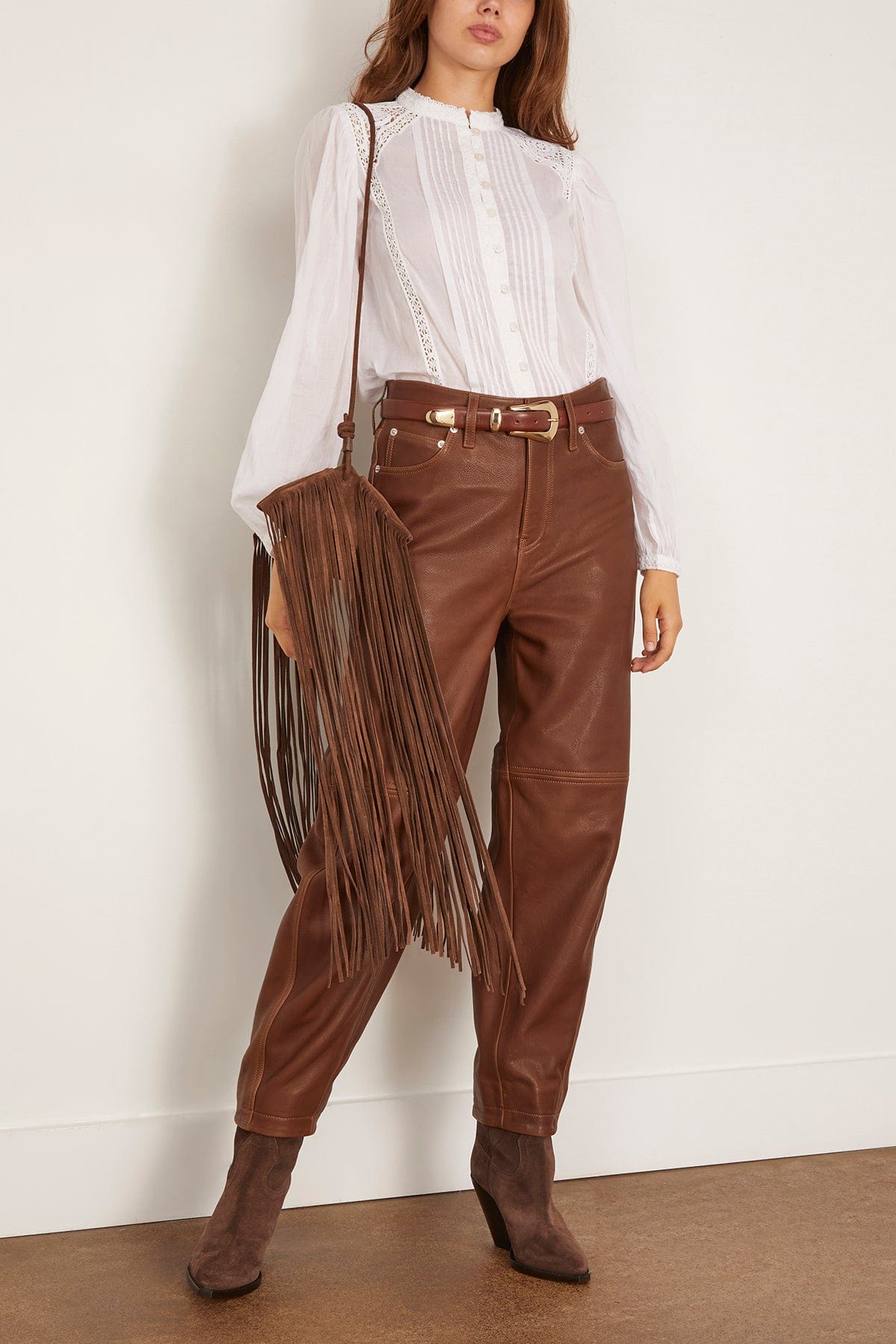 Simkhai Waldon Curved Leg Pant in Cocoa