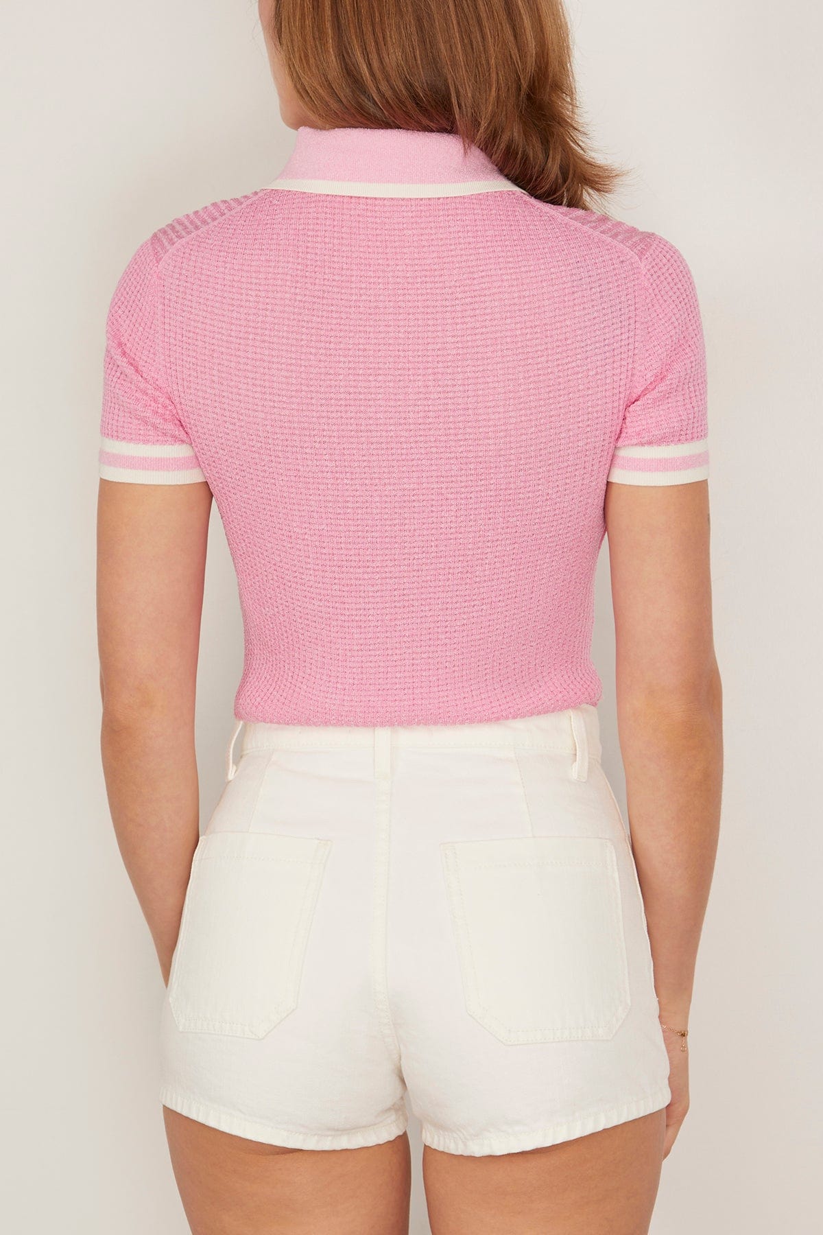 Simkhai Whitten Short Sleeve Polo in Sorbet Multi