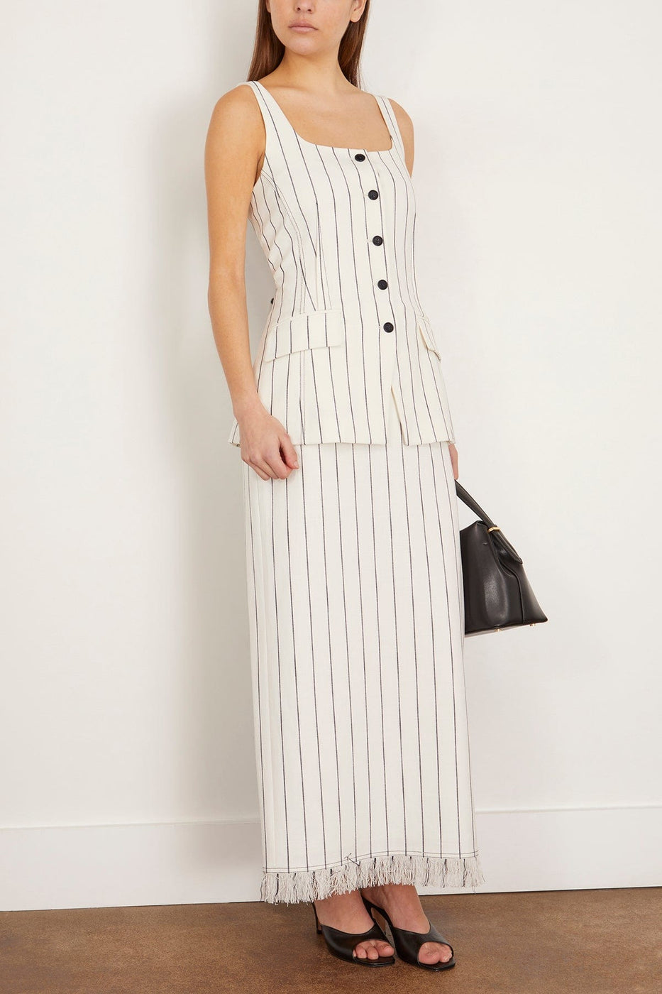 Simkhai Casual Dresses Xandria Sleeveless Midi Dress in Midnight Stripe Simkhai Xandria Sleeveless Midi Dress in Midnight Stripe