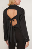 Simone Rocha Jackets Back Cut Out Bow Detail Jacket in Black Simone Rocha Back Cut Out Bow Detail Jacket in Black