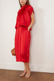 Simone Rocha Skirts Elasticated Gathered Ruffle Waist Tulip Skirt in Red Simone Rocha Elasticated Gathered Ruffle Waist Tulip Skirt in Red