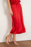 Simone Rocha Skirts Elasticated Gathered Ruffle Waist Tulip Skirt in Red Simone Rocha Elasticated Gathered Ruffle Waist Tulip Skirt in Red