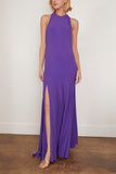 Simone Rocha Gowns Long Bow Detail Halter Bias Cut Dress in Purple Simone Rocha Long Bow Detail Halter Bias Cut Dress in Purple