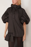 Simone Rocha Jackets Ruffle Detail Petal Sleeve Cagoule in Black Simone Rocha Ruffle Detail Petal Sleeve Cagoule in Black