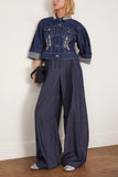Simone Rocha Jackets Sculpted Cropped Denim Jacket in Indigo/Clear Simone Rocha Sculpted Cropped Denim Jacket in Indigo/Clear