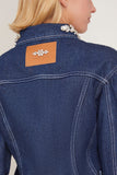 Simone Rocha Jackets Sculpted Cropped Denim Jacket in Indigo/Clear Simone Rocha Sculpted Cropped Denim Jacket in Indigo/Clear