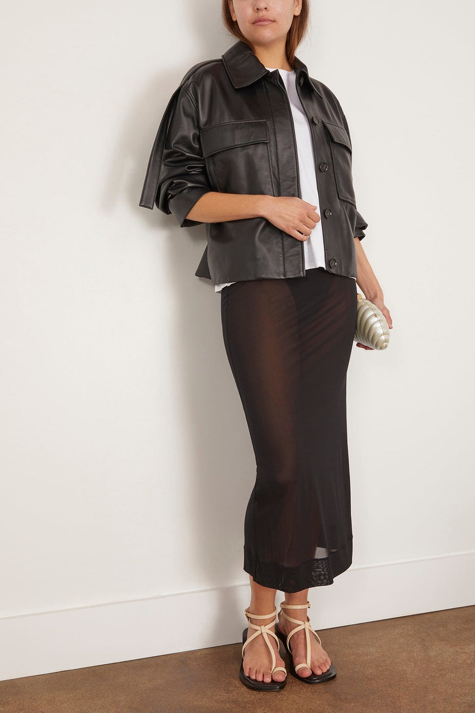 Simone Rocha Skirts Sheer Column Skirt in Black Simone Rocha Sheer Column Skirt in Black