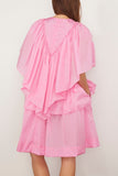 Simone Rocha Casual Dresses Short Ruffle Detail Dress in Bright Pink Simone Rocha Short Ruffle Detail Dress in Bright Pink