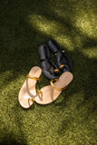 Amanu Strappy Flat Sandals The Kibera Sandal in Black Amanu The Kibera Sandal in Black