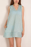 Elena Dress in Pool Stripe