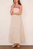 Staud Laura Linen Dress in Blush Canyon
