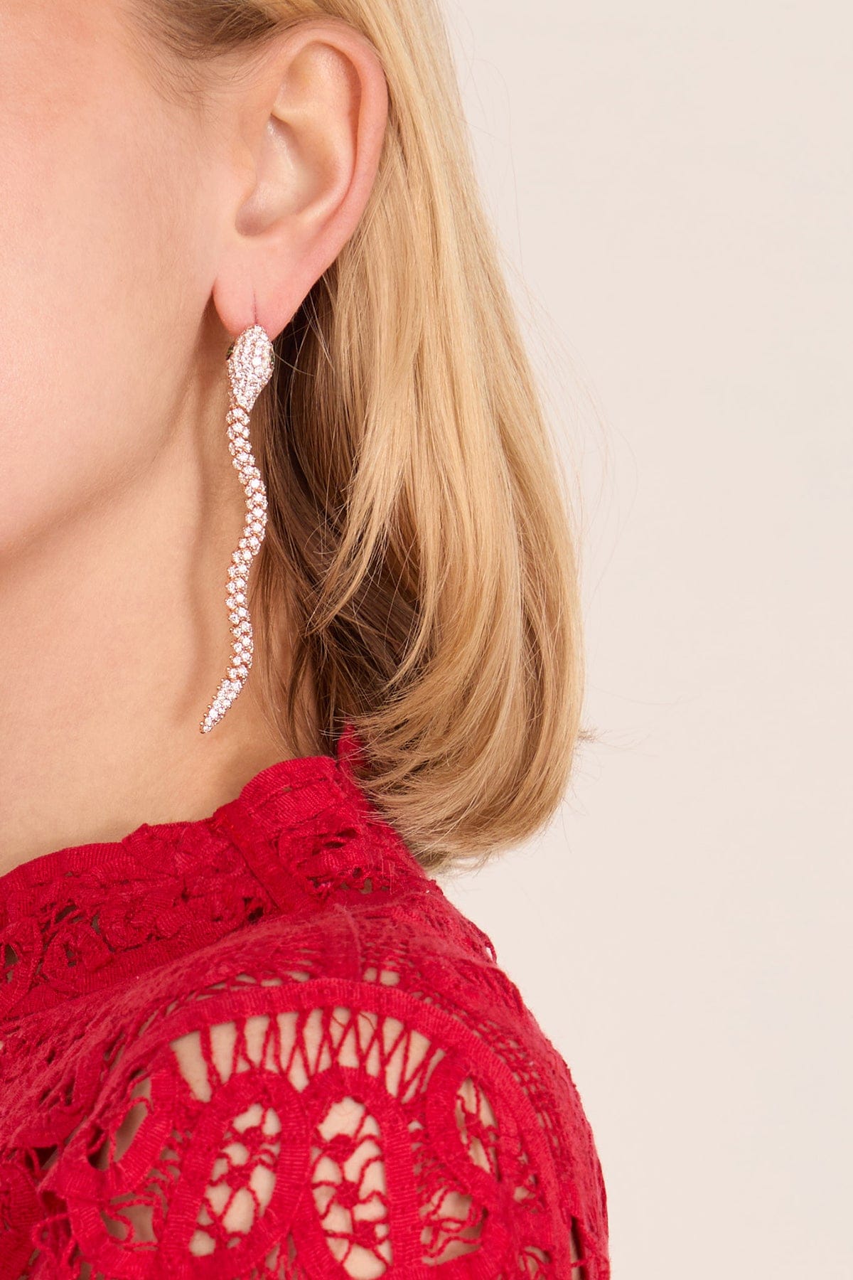 Stoned Fine Jewelry Diamond Bite Earrings in 18k Rose Gold