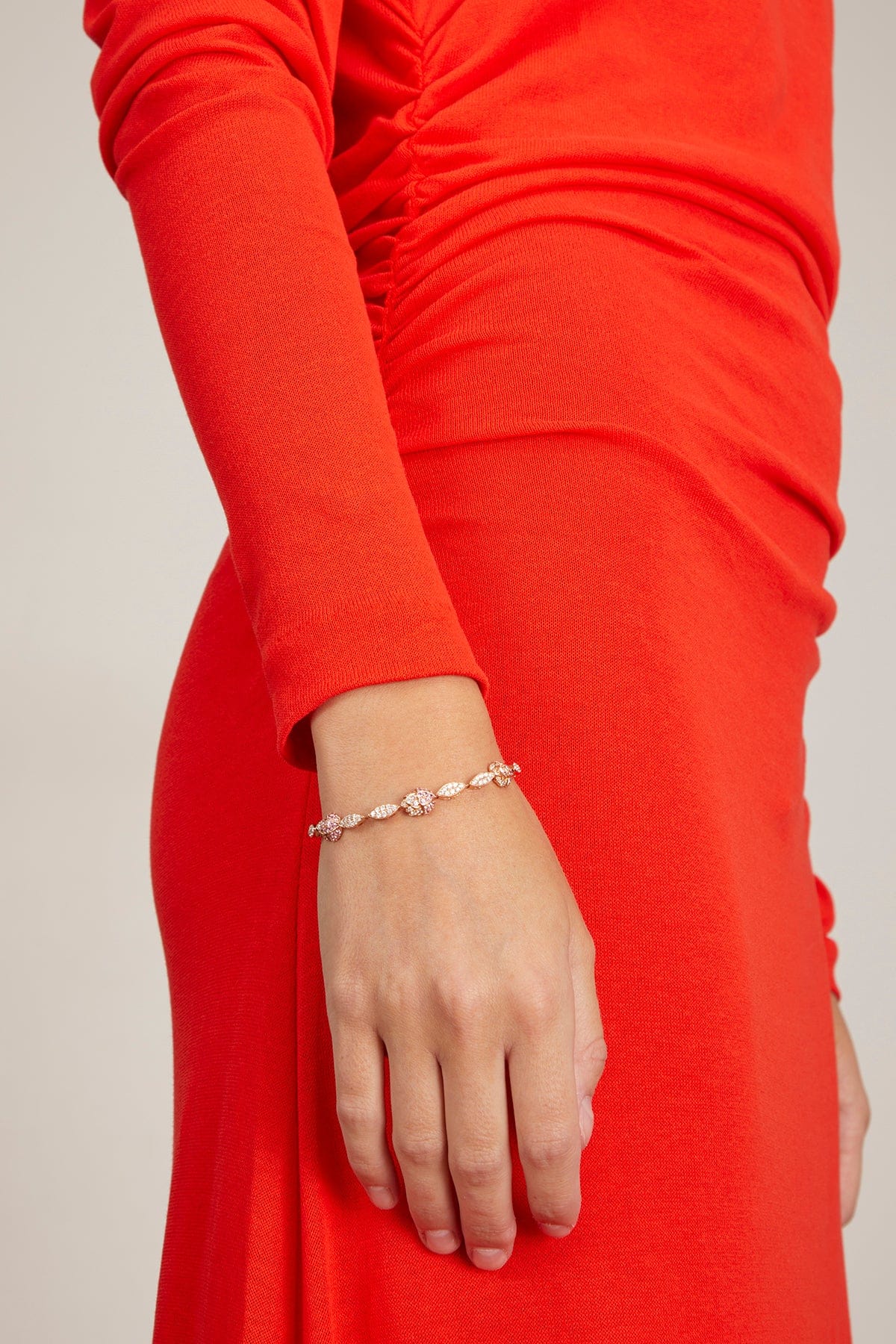 Stoned Fine Jewelry Peony Bud Bracelet in 18k Rose Gold