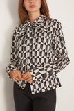 Amir Taghi Suki Top in Ecru and Black