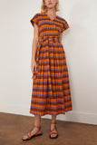 Toast Casual Dresses Check Cotton Linen Wrap Dress in Spice Multi TOAST Check Cotton Linen Wrap Dress in Spice Multi