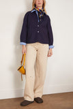 Toast Tops Front Pocket Soft Cotton Linen Twill Shirt in Indigo TOAST Front Pocket Soft Cotton Linen Twill Shirt in Indigo