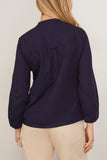 Toast Tops Front Pocket Soft Cotton Linen Twill Shirt in Indigo TOAST Front Pocket Soft Cotton Linen Twill Shirt in Indigo