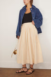 Toast Skirts Pleated Cotton Linen Skirt in Ecru TOAST Pleated Cotton Linen Skirt in Ecru