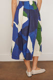 Toast Skirts Washi Print Cotton Linen Skirt in Ecru/Blue/Green TOAST Washi Print Cotton Linen Skirt in Ecru/Blue/Green