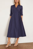 Tanya Taylor Casual Dresses Long Sleeve Midi Shivon Dress in Maritime Blue Tanya Taylor Long Sleeve Midi Shivon Dress in Maritime Blue | Hampden Clothing