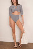 Tanya Taylor Catherine Striped Top in Maritime Blue/Cream Multi
