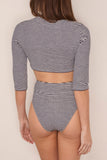 Tanya Taylor Catherine Striped Top in Maritime Blue/Cream Multi
