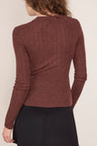 Tanya Taylor Crew Neck Kayden Top in Chocolate Melange