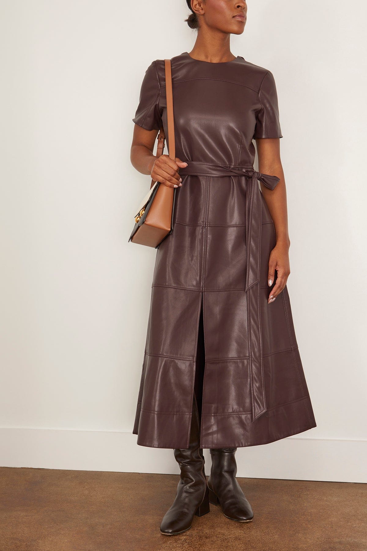 knee length dresses for ladies Tanya Taylor - Tanya Taylor Ella Dress in Oxblood 2