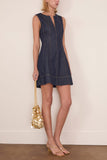 Tanya Taylor Glenda Denim Dress in Dark Indigo