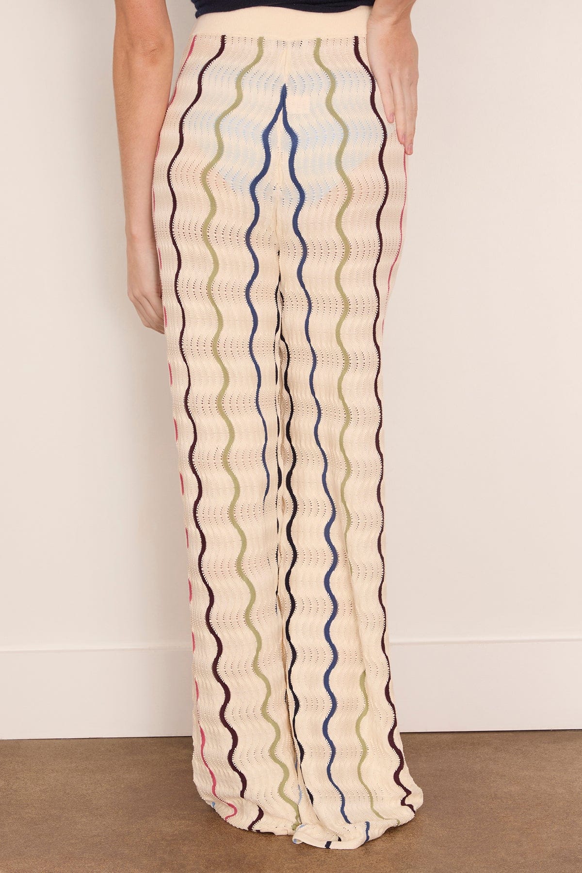 Tanya Taylor Lesley Knit Pant in Cream Multi