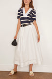Tanya Taylor Melanie Top in Maritime Blue/Cream Wide Stripe